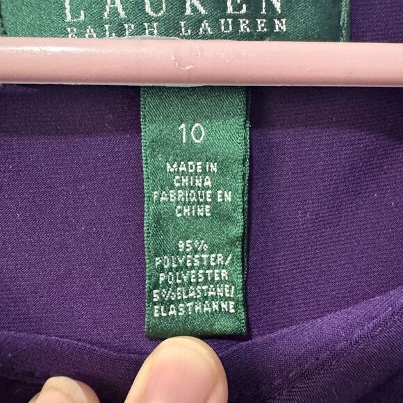 Lauren Ralph Lauren Cinched Waist Jersey Dress purple size‎ 10 - Picture 3 of 4